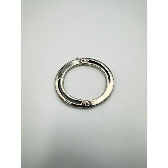 Vintage 90's Ralph Lauren Modernist Bracelet Polished Silver Plate Signed